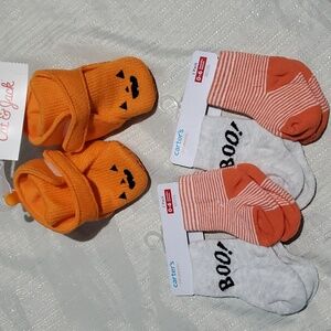 Pumpkin Sock and Slipper Set